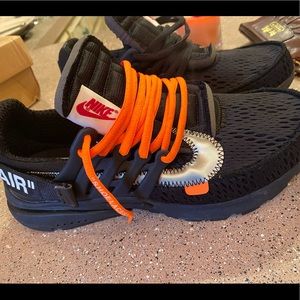 off white presto black orange laces